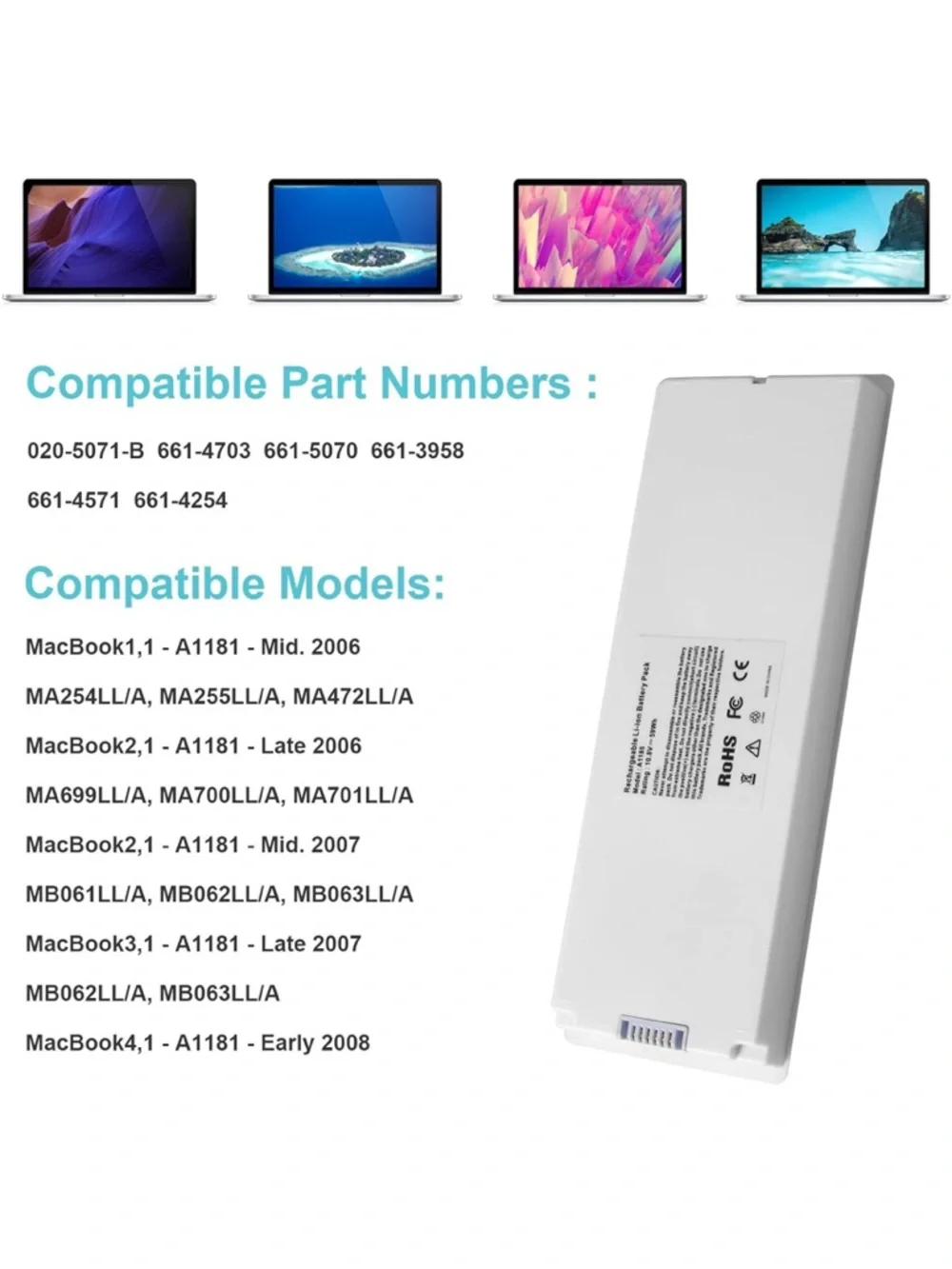 New Apple MacBook 13 A1181 MA561 MA254 MA255 MB402 MB061 MB062 etc